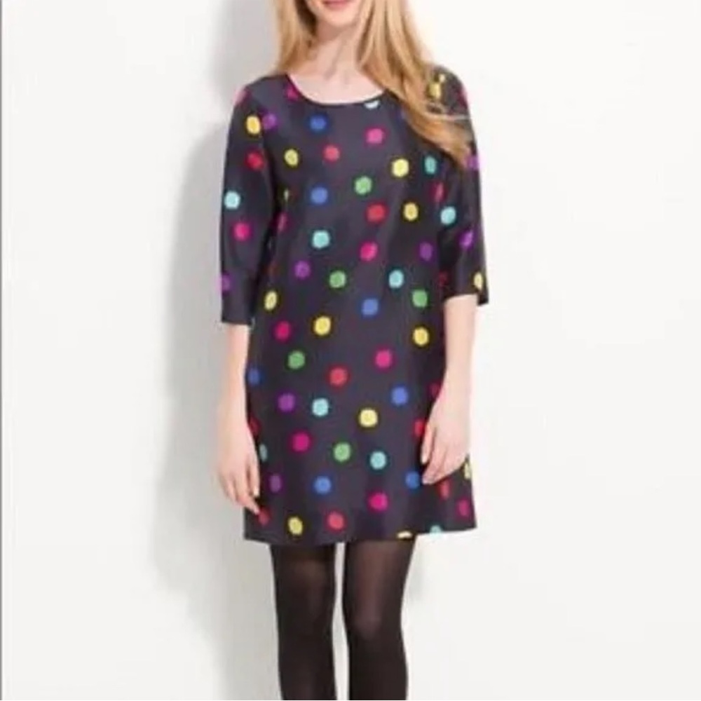 KATE SPADE Silk Belina Polka Dot Shift Dress 8 - Picture 2 of 8